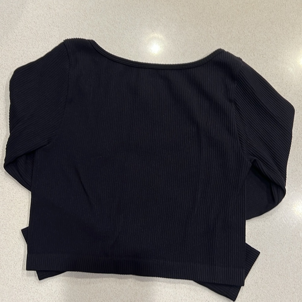 🔴Garage - Stevie Long Sleeve Black Seamless Top - Size S - Picture 10 of 10
